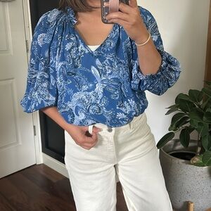 Anthropologie X Gilner Farrar Peasant Popover Blouse. Size XS